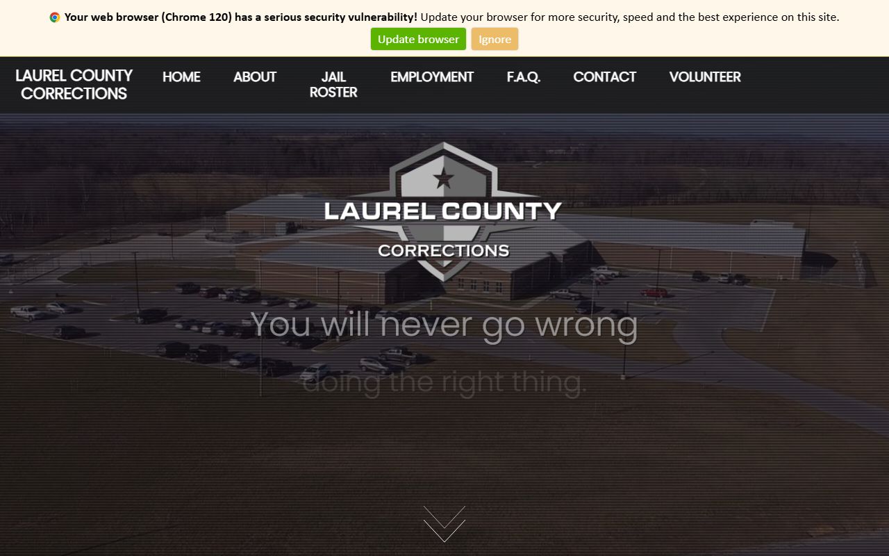 Laurel County Correctional Center inmate records homepage